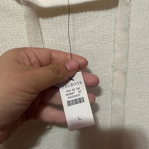Talbots nwt cream size large cow neck sweater - Picture 2 of 4